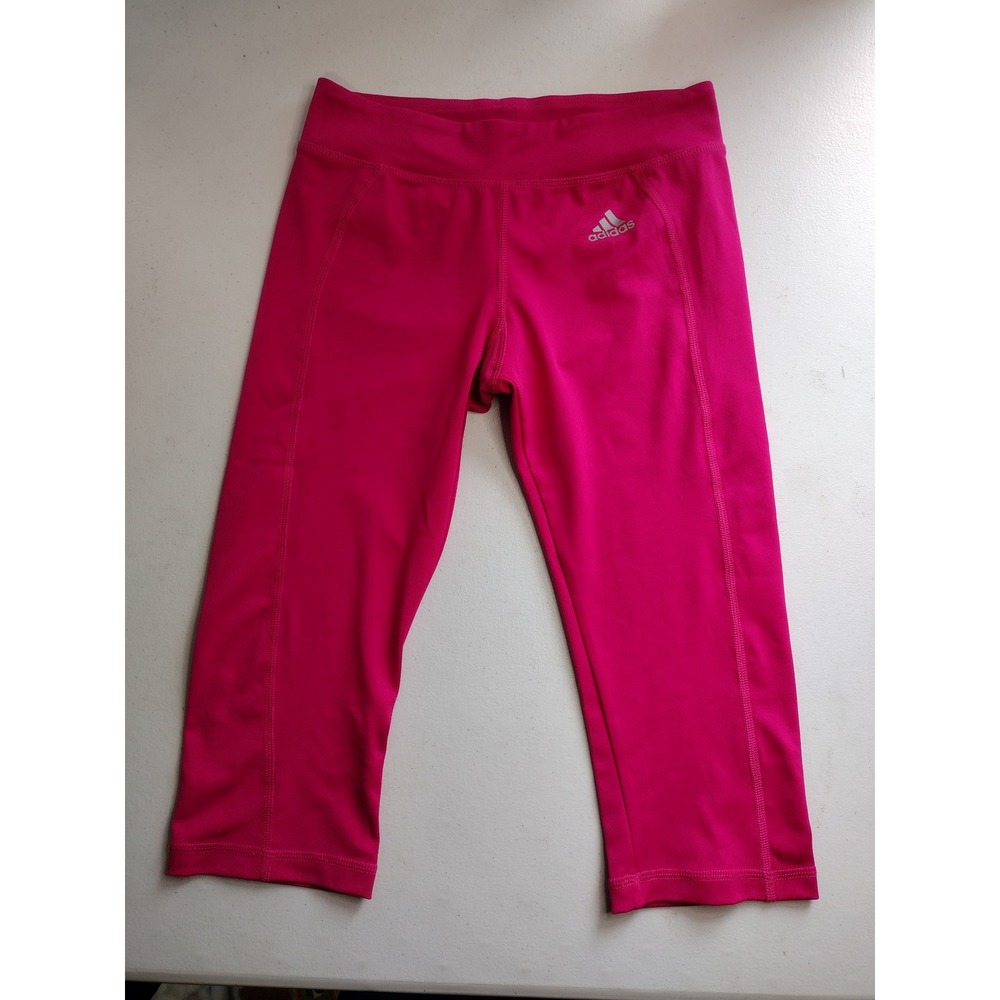 Adidas Kids‎ Girls Hot Pink Athletic Capri Leggings Pants Size M 10 12